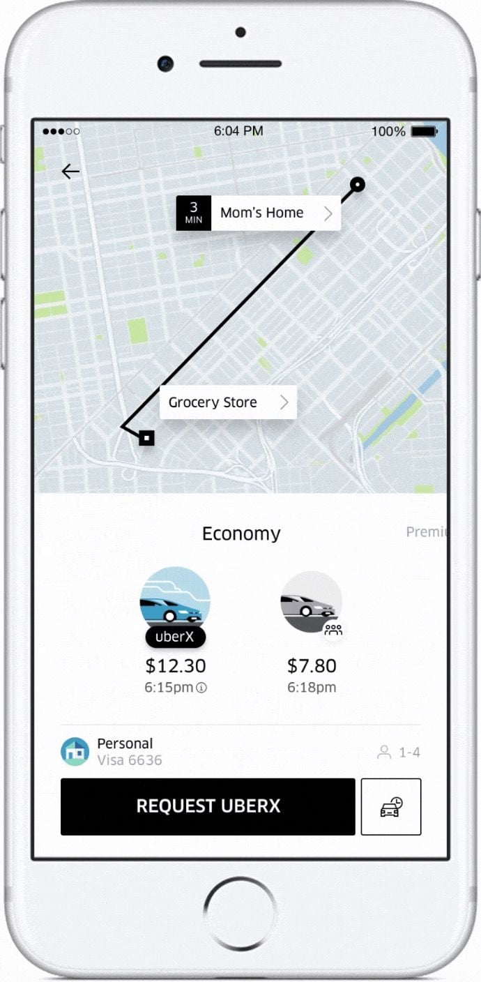 Uber - Request a ride screenshot