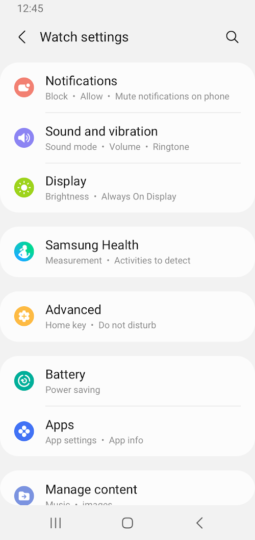 Galaxy Wearable (Samsung Gear) screenshot