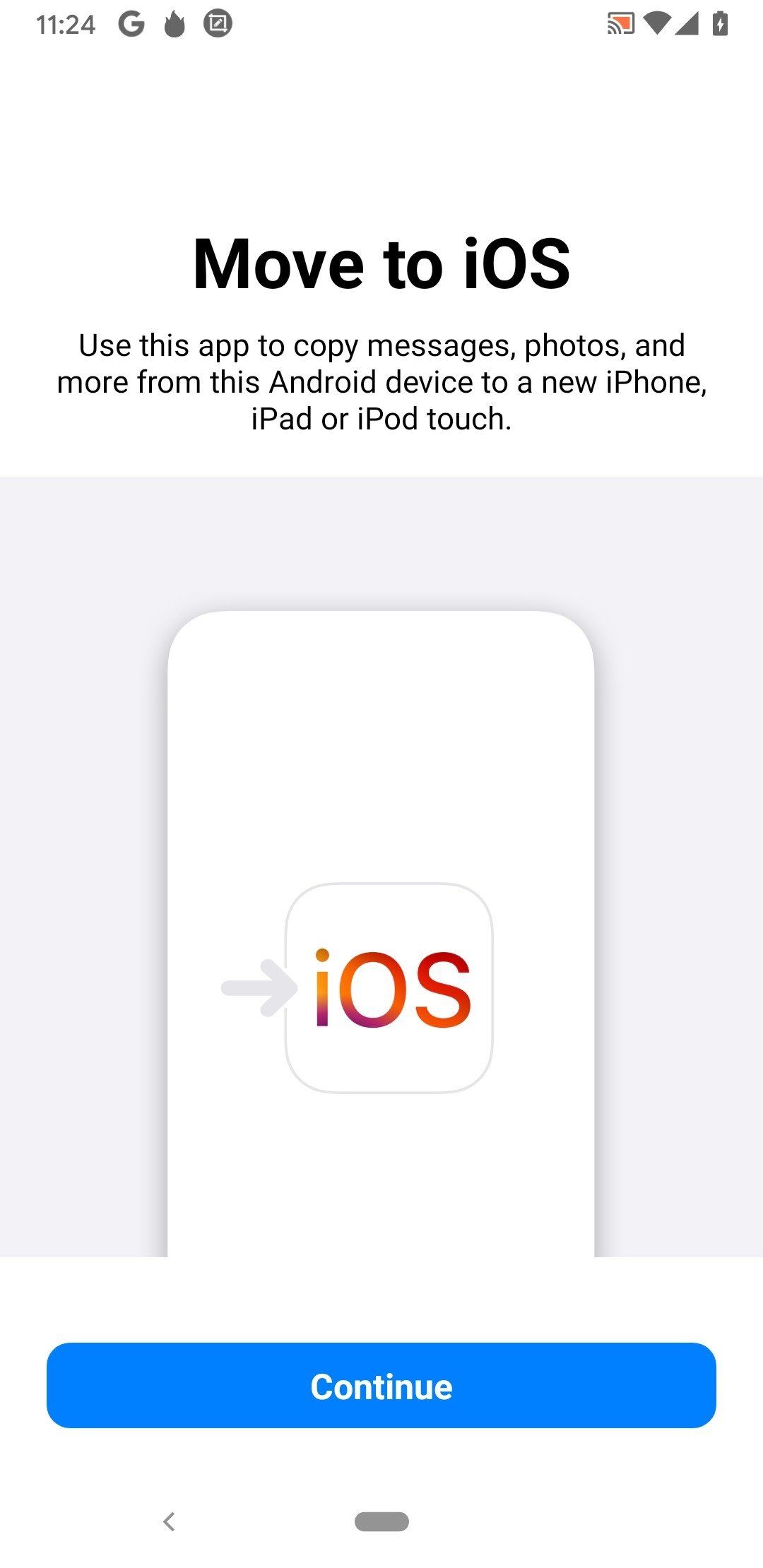 Move to iOS screenshot