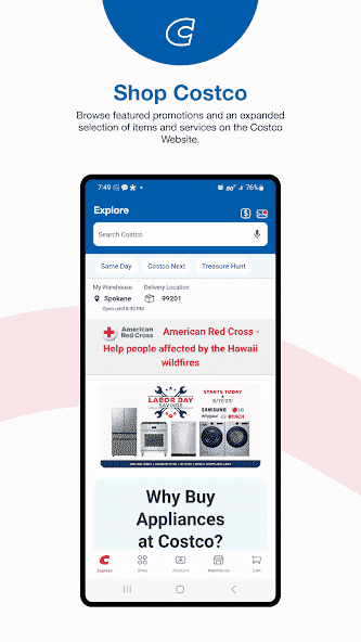 Costco Wholesale screenshot