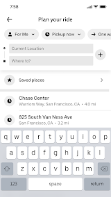 Uber - Request a ride screenshot
