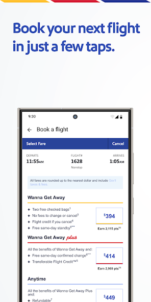 Southwest Airlines screenshot