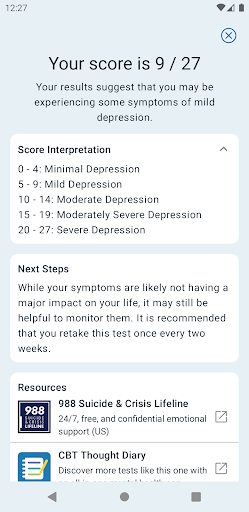 Depression Test screenshot